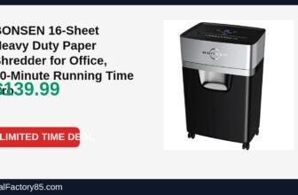 Amazon Deal: BONSEN 16-Sheet Heavy Duty Paper Shredder for Office, 60-Minute Running Time — $139.99