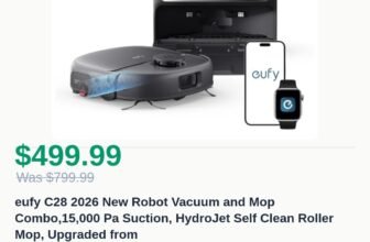 eufy C28 2026 New Robot Vacuum and Mop Combo,15,000 Pa Suction, HydroJet Self Just Dropped to $499.99 (38% Off)