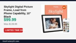 Skylight Digital Picture Frame, Load from Phone Capability, 10″ Black Just Dropped to $99.99 (29% Off)