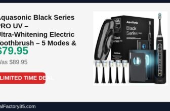 Aquasonic Black Series PRO UV – Ultra-Whitening Electric Toothbrush – 5 Modes & Just Dropped to $79.95 (11% Off)