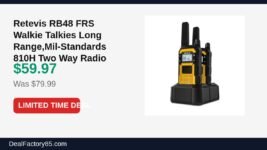 Retevis RB48 FRS Walkie Talkies Long Range,Mil-Standards 810H Two Way Radio Just Dropped to $59.97 (25% Off)