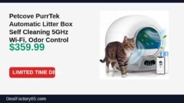 Amazon Deal: Petcove PurrTek Automatic Litter Box Self Cleaning 5GHz Wi-Fi, Odor Control — $359.99