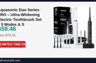 Aquasonic Duo Series PRO – Ultra-Whitening Electric Toothbrush Set – 5 Modes & Just Dropped to $59.46 (26% Off)