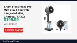 Amazon Deal: Shark FlexBreeze Pro Mist 2-in-1 Fan with Integrated Mist, Charcoal, FA302 — $199.99