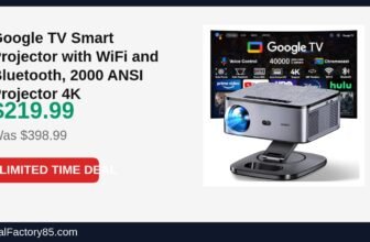 Google TV Smart Projector with WiFi and Bluetooth, 2000 ANSI Projector 4K Just Dropped to $219.99 (45% Off)