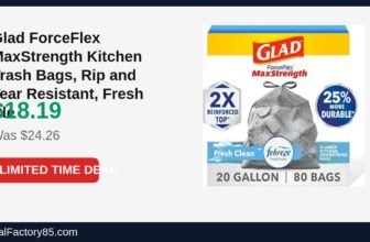 Glad ForceFlex MaxStrength Kitchen Trash Bags, Rip and Tear Resistant, Fresh Just Dropped to $18.19 (25% Off)