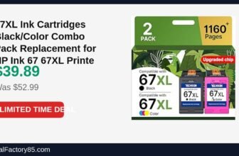 67XL Ink Cartridges Black/Color Combo Pack Replacement for HP Ink 67 67XL Just Dropped to $39.89 (25% Off)