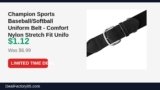 Champion Sports Baseball/Softball Uniform Belt – Comfort Nylon Stretch Fit Just Dropped to $1.12 (84% Off)