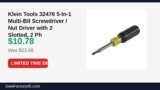 Klein Tools 32476 5-In-1 Multi-Bit Screwdriver / Nut Driver with 2 Slotted, 2 Just Dropped to $10.78 (54% Off)