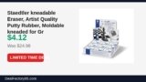 Staedtler kneadable Eraser, Artist Quality Putty Rubber, Moldable kneaded for Just Dropped to $4.12 (84% Off)