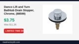 Danco Lift and Turn Bathtub Drain Stopper, Chrome, (88599) Just Dropped to $3.75 (67% Off)