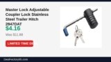 Master Lock Adjustable Coupler Lock Stainless Steel Trailer Hitch 2847DAT Just Dropped to $4.16 (65% Off)