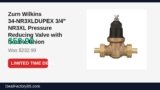 Zurn Wilkins 34-NR3XLDUPEX 3/4″ NR3XL Pressure Reducing Valve with Double Union Just Dropped to $58.90 (75% Off)