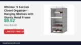 Whitmor 5 Section Closet Organizer – Hanging Shelves with Sturdy Metal Frame Just Dropped to $9.52 (43% Off)
