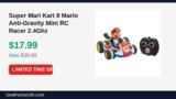 Super Mari Kart 8 Mario Anti-Gravity Mini RC Racer 2.4Ghz Just Dropped to $17.99 (55% Off)