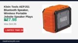 Klein Tools AEPJS1 Bluetooth Speaker, Wireless Portable Jobsite Speaker Plays Just Dropped to $27.98 (38% Off)