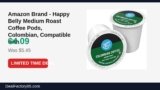 Amazon Brand – Happy Belly Medium Roast Coffee Pods, Colombian, Compatible with Just Dropped to $4.09 (25% Off)