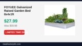 FOYUEE Galvanized Raised Garden Bed 8x4x1ft Just Dropped to $27.99 (53% Off)
