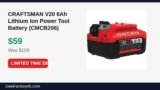 CRAFTSMAN V20 6Ah Lithium Ion Power Tool Battery (CMCB206) Just Dropped to $59 (46% Off)