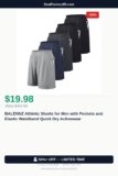 BALENNZ Athletic Shorts for Men with Pockets and Elastic Waistband Quick Dry Just Dropped to $19.98 (55% Off)