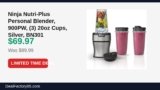 Ninja Nutri-Plus Personal Blender, 900PW, (3) 20oz Cups, Silver, BN301 Just Dropped to $69.97 (22% Off)