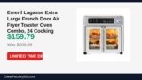 Emeril Lagasse Extra Large French Door Air Fryer Toaster Oven Combo, 24 Cooking Just Dropped to $159.79 (24% Off)