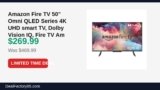 Amazon Fire TV 50″ Omni QLED Series 4K UHD smart TV, Dolby Vision IQ, Fire TV Just Dropped to $269.99 (43% Off)