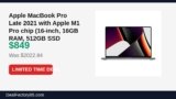 Apple MacBook Pro Late 2021 with Apple M1 Pro chip (16-inch, 16GB RAM, 512GB Just Dropped to $849 (58% Off)