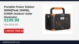 Portable Power Station 500W(Peak 1000W), 519Wh Outdoor Solar Generator Just Dropped to $199.99 (52% Off)
