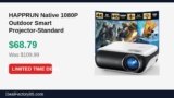 HAPPRUN Native 1080P Outdoor Smart Projector-Standard Just Dropped to $68.79 (37% Off)