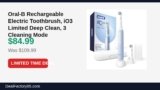 Oral-B Rechargeable Electric Toothbrush, iO3 Limited Deep Clean, 3 Cleaning Just Dropped to $84.99 (23% Off)