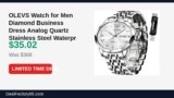 OLEVS Watch for Men Diamond Business Dress Analog Quartz Stainless Steel Just Dropped to $35.02 (90% Off)