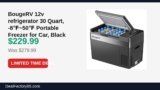 BougeRV 12v refrigerator 30 Quart, -8℉~50℉ Portable Freezer for Car, Black Just Dropped to $229.99 (18% Off)