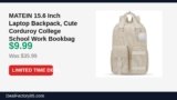 MATEIN 15.6 Inch Laptop Backpack, Cute Corduroy College School Work Bookbag Just Dropped to $9.99 (72% Off)