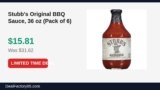 Stubb’s Original BBQ Sauce, 36 oz (Pack of 6) Just Dropped to $15.81 (50% Off)