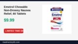 Amazon Deal: Emetrol Chewable Non-Drowsy Nausea Relief, 60 Tablets — $9.99