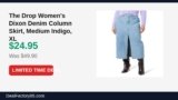 The Drop Women’s Dixon Denim Column Skirt, Medium Indigo, XL Just Dropped to $24.95 (50% Off)