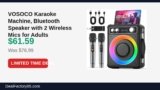 VOSOCO Karaoke Machine, Bluetooth Speaker with 2 Wireless Mics for Adults Just Dropped to $61.59 (20% Off)