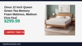 Amazon Deal: Zinus 12 Inch Queen Green Tea Memory Foam Mattress, Medium Firm Feel — $299.99