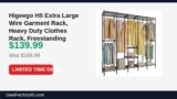 Higeego H5 Extra Large Wire Garment Rack, Heavy Duty Clothes Rack, Freestanding Just Dropped to $139.99 (18% Off)