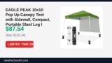 EAGLE PEAK 10×10 Pop Up Canopy Tent with Sidewall, Compact, Portable Slant Leg Just Dropped to $87.54 (15% Off)