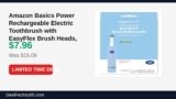 Amazon Basics Power Rechargeable Electric Toothbrush with EasyFlex Brush Heads Just Dropped to $7.96 (47% Off)