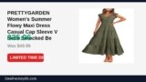 PRETTYGARDEN Women’s Summer Flowy Maxi Dress Casual Cap Sleeve V Neck Smocked Just Dropped to $35.96 (28% Off)