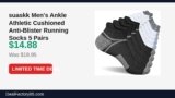 suaskk Men’s Ankle Athletic Cushioned Anti-Blister Running Socks 5 Pairs Just Dropped to $14.88 (21% Off)