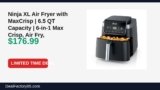 Amazon Deal: Ninja XL Air Fryer with MaxCrisp | 6.5 QT Capacity | 6-in-1 Max Crisp, Air Fry — $176.99