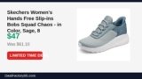 Skechers Women’s Hands Free Slip-ins Bobs Squad Chaos – in Color, Sage, 8 Just Dropped to $47 (23% Off)