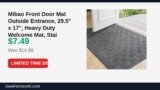 Mibao Front Door Mat Outside Entrance, 29.5″ x 17″, Heavy Duty Welcome Mat Just Dropped to $7.49 (50% Off)