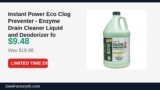 Instant Power Eco Clog Preventer – Enzyme Drain Cleaner Liquid and Deodorizer Just Dropped to $9.48 (50% Off)