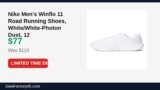 Nike Men’s Winflo 11 Road Running Shoes, White/White-Photon Dust, 12 Just Dropped to $77 (30% Off)