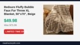 Bedsure Fluffy Bubble Faux Fur Throw XL Blanket, 50″x70″, Beige Just Dropped to $49.98 (34% Off)